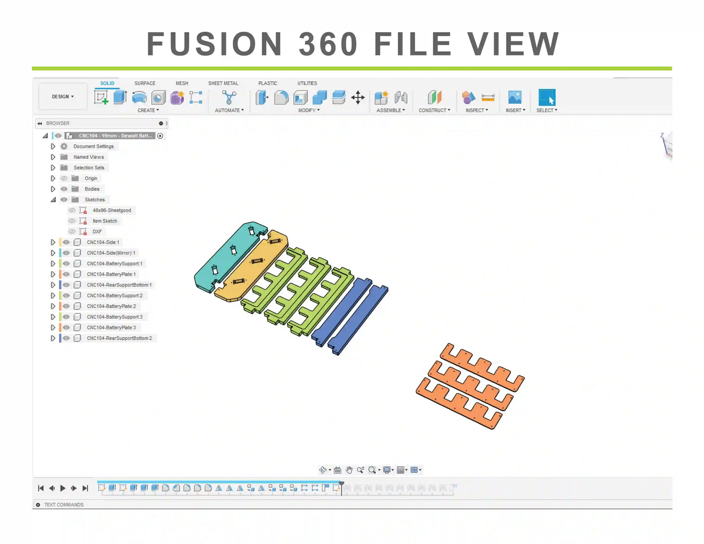 fusion 360 3d model files of dewalt battery organizer cnc router project plans