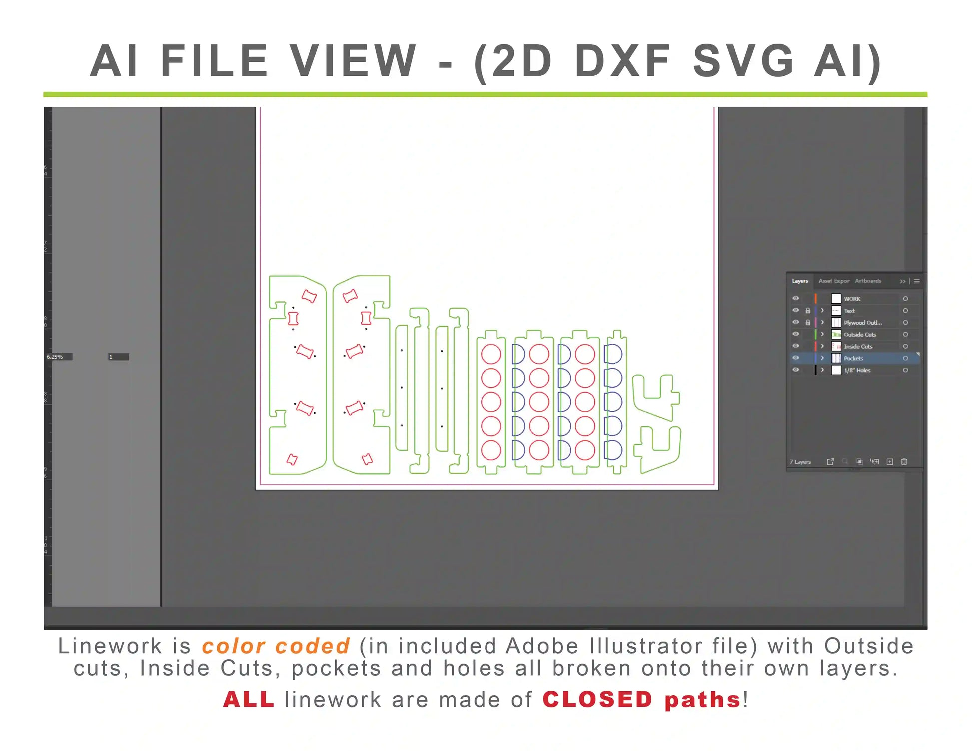 caulking tube storage holder adobe illustrator dxf svg 2d linework files 