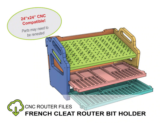 CNC Router Files French Cleat Router Bit Holder 24x24