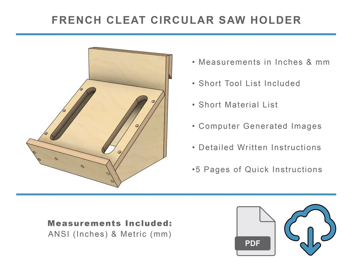 French Cleat Circular Saw Holder DIY Woodworking Plans