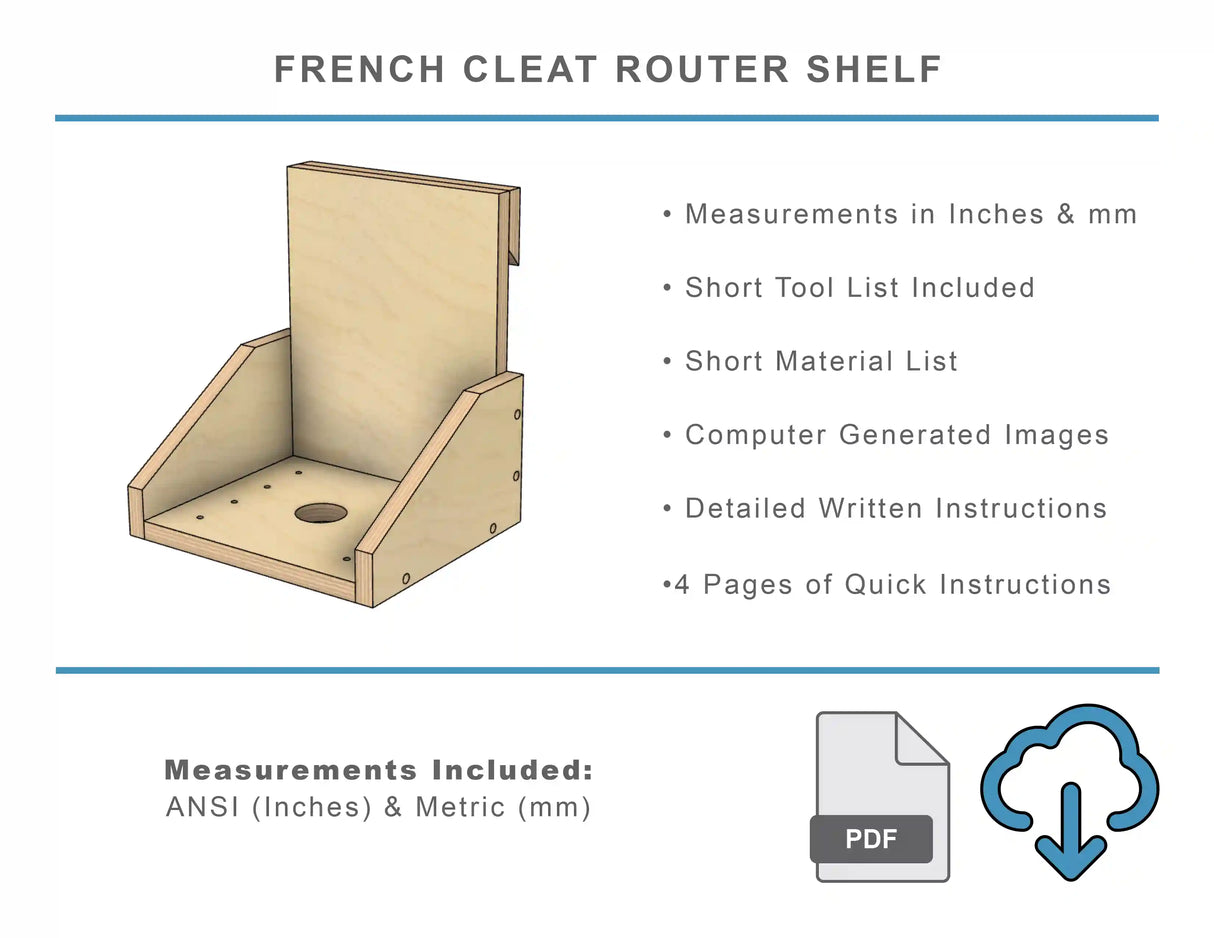 French Cleat Router Shelf DIY Woodworking Plans