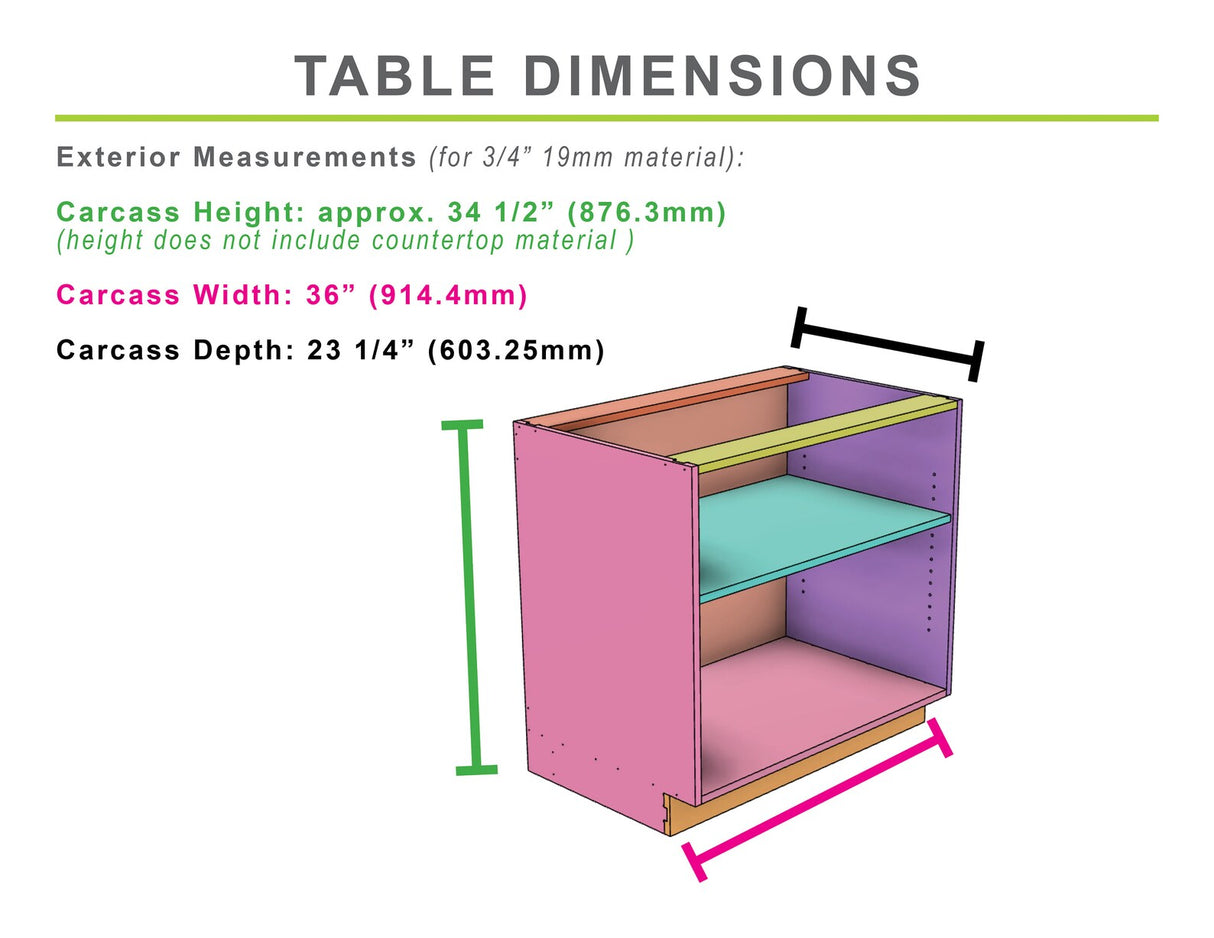 CNC Router Files 36" Shop Cabinet Carcass 3D Model