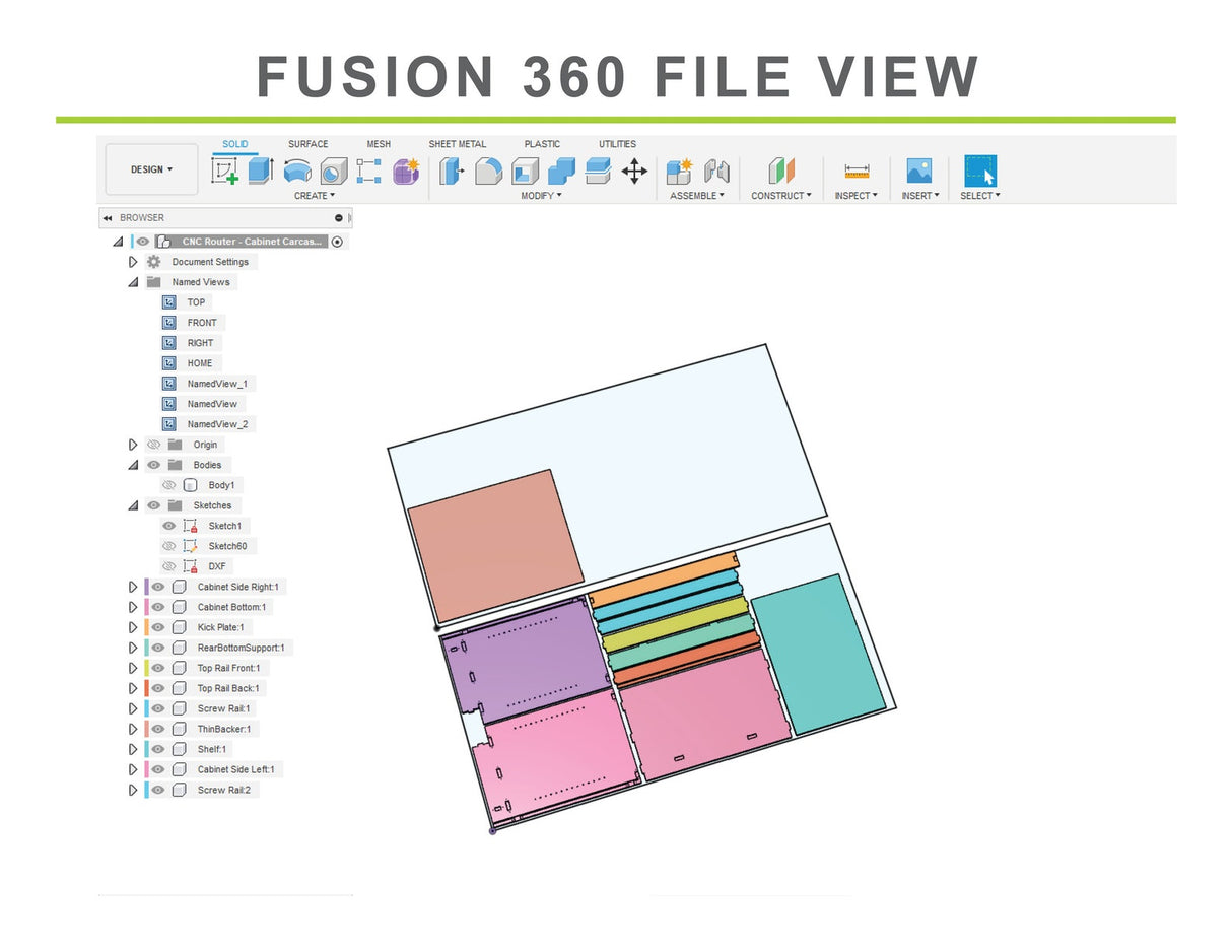 CNC Router Files 36" Shop Cabinet Carcass 3D Model