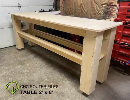 CNC Router Files Workbench Table 2'x8' 3D Model