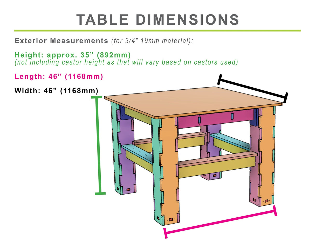 CNC Router Files Workbench Table 4'x4' 3D Model