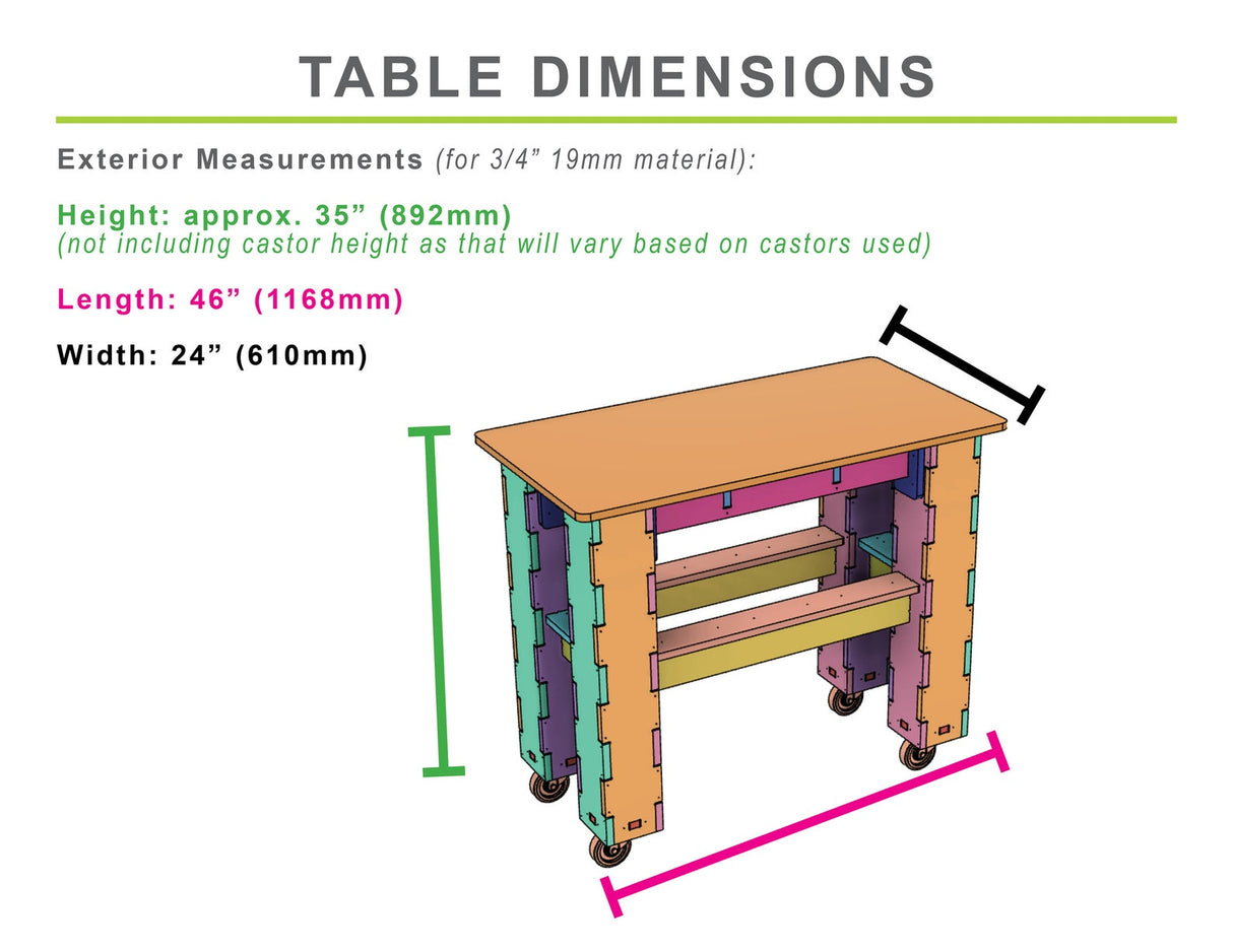 CNC Router Files Workbench Table 2x4 3D Model