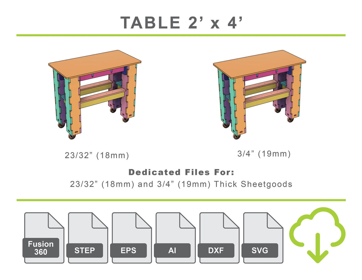 CNC Router Files Workbench Table 2x4 3D Model